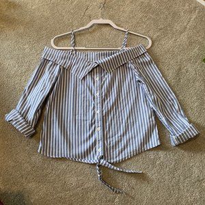 Hollister: Striped Off-the-Shoulder Top